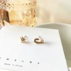 Asymmetric Ear Stud 1 Pair - Gold - One Size