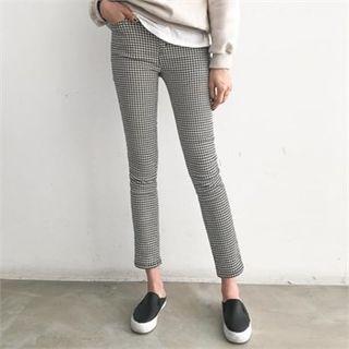 Brushed Fleece Lined Houndstooth Pants