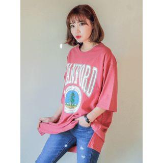 Dip-back Lettering Oversized T-shirt