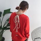 Lace-up Back Pullover