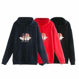 Angle Print Hooded Pullover