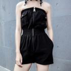 Zip Front Strapless Playsuit