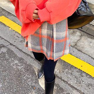 Pleated Plaid Miniskirt