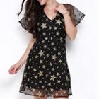 Short-sleeve Star A-line Dress