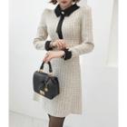 Collared Tweed A-line Dress