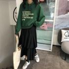 Lettering Hoodie / Midi A-line Skirt