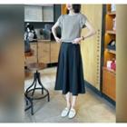 Short-sleeve Frill Trim Top / Skirt / Set