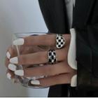 Checkerboard Open Ring / Heart Open Ring