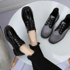 Plain / Plaid Faux Leather Oxfords