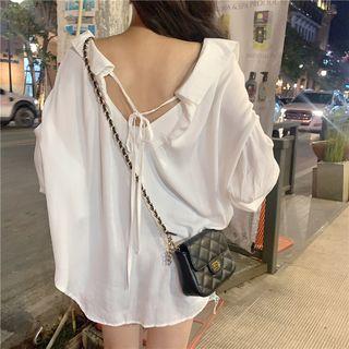 Tie Back Long-sleeve Loose-fit Shirt