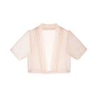 Faux Pearl Short Sleeve Sheer Cardigan / Sleeveless Playsuit