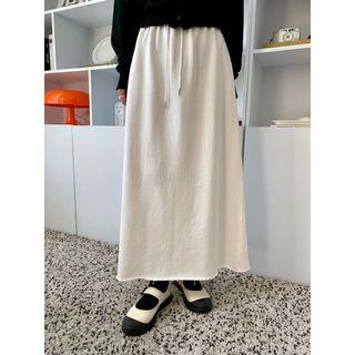 Drawcord Long Sweat Skirt