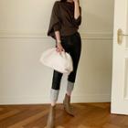 Batwing-sleeve Cashmere Blend Sweater