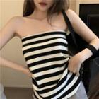 Striped Strapless Top Stripes - Black & White - One Size