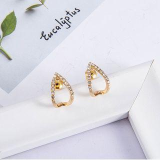 Rhinestone Earring 1 Pair - S925 - Silver Needle - As Shown In Figure - One Size