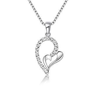 14k White Gold Heart Fancy Cutting Necklace (16)