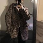 Leopard Printed Blazer As Shown As Figure - One Size