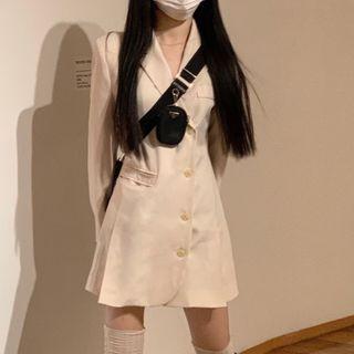 Single Breasted Mini A-line Blazer Dress Off-white - One Size
