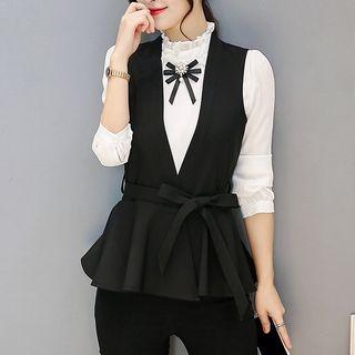 Plain Tie Waist Vest