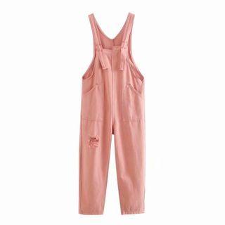 Denim Distressed Dungaree Pants