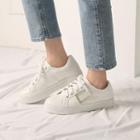 Buckle-accent Pleather Sneakers