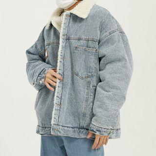 Denim Fleece Panel Jacket
