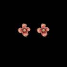 Flower Faux Crystal Alloy Earring 1 Pair - Pink & Red & Beige - One Size