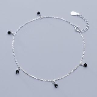 925 Sterling Silver Faux Crystal Anklet S925 Silver - As Shown In Figure - One Size