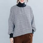 Turtleneck Pullover Houndstooth - One Size