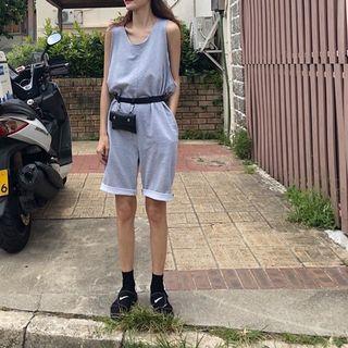 Sleeveless Zip-up Back Playsuit