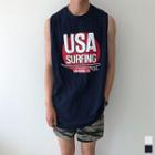 Usa Surfing Printed Sleeveless Top