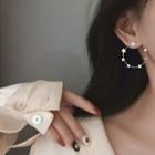 925 Sterling Silver Star Hoop Earring 1 Pair - Earrings - Star - One Size