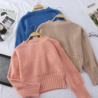 Plain Crop Sweater