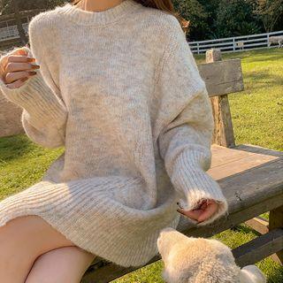 Plain Irregular Hem Sweater