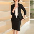 Plain Blazer / Pencil Skirt / Dress Pants / Blouse / Set