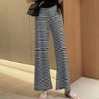 Striped Cropped Wide-leg Pants As Shown In Figure - One Size
