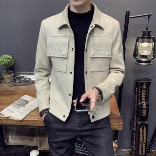 Faux Suede Snap-buttoned Jacket