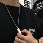 Stainless Steel Harmonica Pendant Necklace Silver - One Size