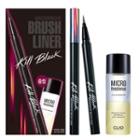 Clio - Waterproof Brush Liner Kill Black (limited Edition) Set : Eyeliner + Micro Professional Lip & Eye Remover 30ml