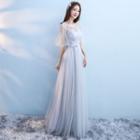 Mesh Panel Wedding Gown