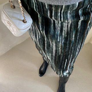 Multicolor Midi H-line Skirt