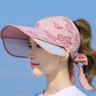 Leaf Print Cap With Flap