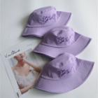 Letter Embroidered Buckled Hat Violet - One Size