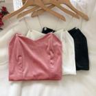 Rhinestone Strap Velvet Top