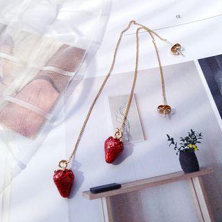 Alloy Strawberry Dangle Earring 1 Pair - Earring Line - Strawberry - One Size
