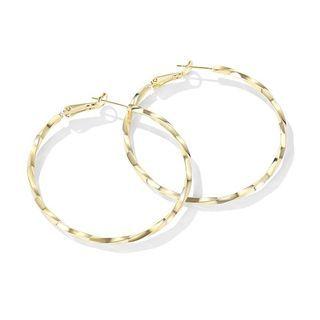 Alloy Hoop Earring 1 Pair - Silver Earring - Gold - One Size