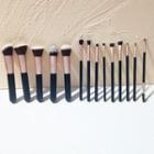 Set Of 13: Makeup Brush Set Of 13 - With Zip Pouch - Black - One Size