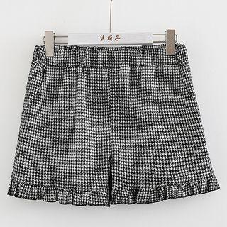 Patterned Frill-trim Shorts
