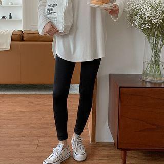 Plus Size Basic Napped Leggings