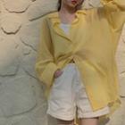Long-sleeve Loose-fit Shirt Yellow - One Size